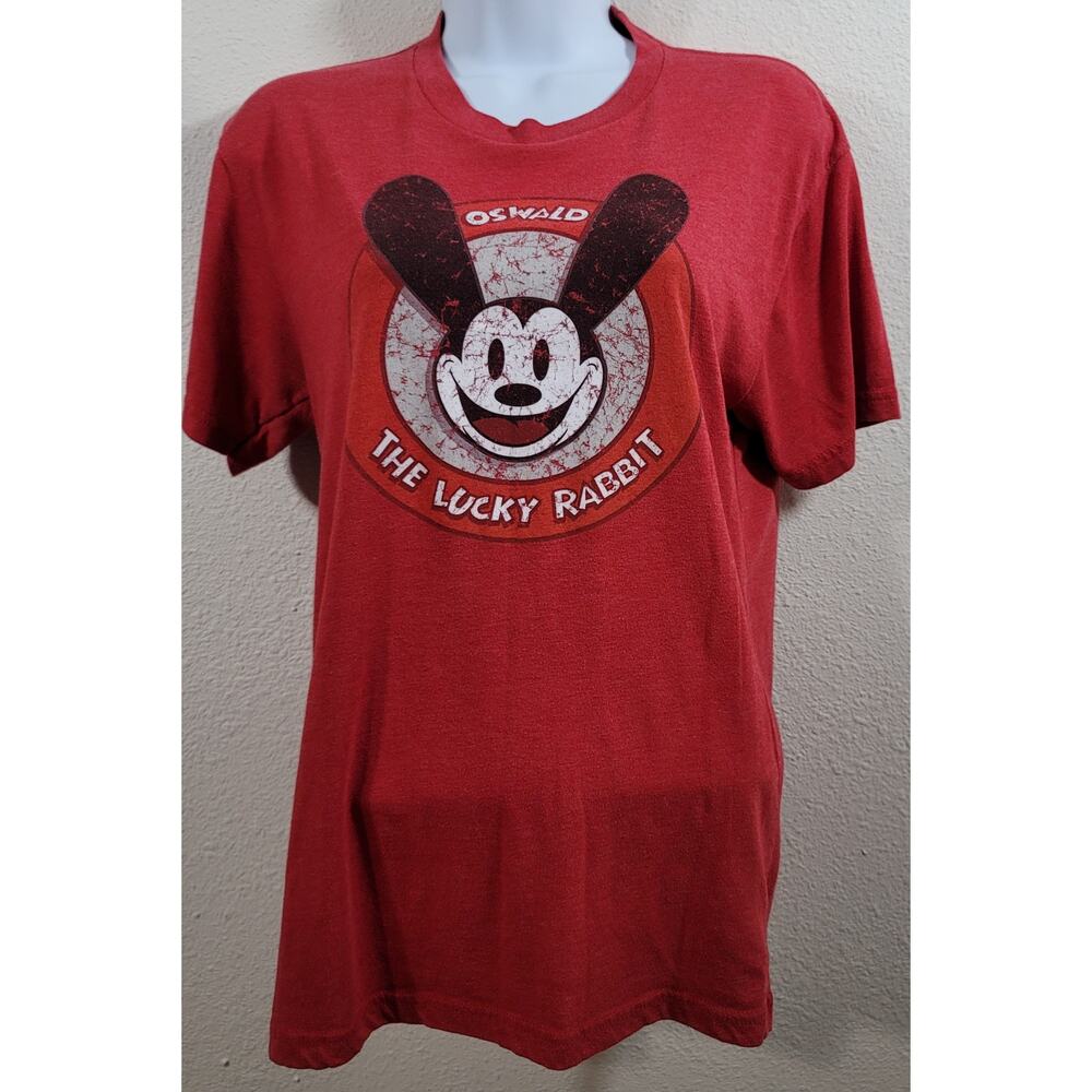 Disneyland Red Oswald The Lucky Rabbit Graphic Shirt Small Distressed Logo Soft